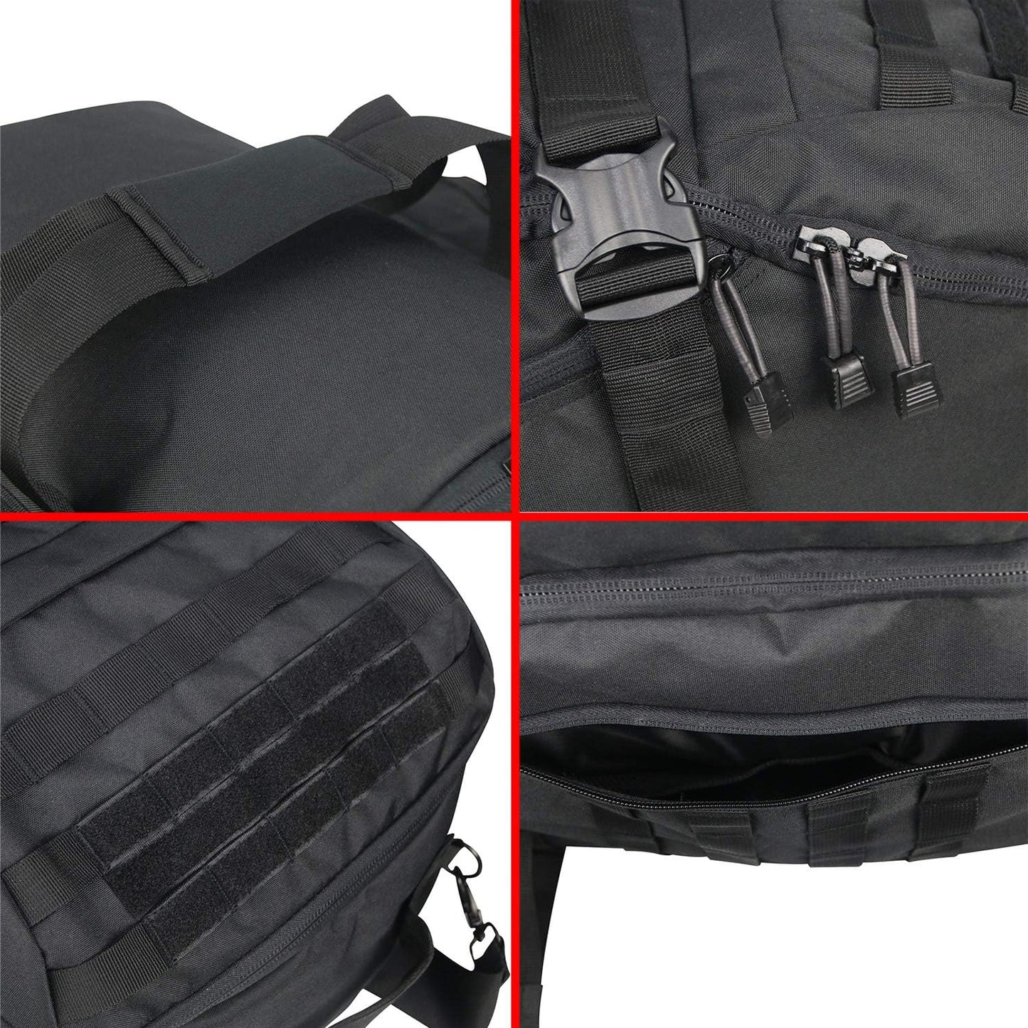 3 in 1 Tactical Travel Duffel Bag Backpack, Heavy Duty Gym Bag 45L,Black | Waterproof 600D Nylon, Internal Collapsible Dividers, Weekend Overnight Travel, Gym Workout,Military Bag,(23X12X9)In