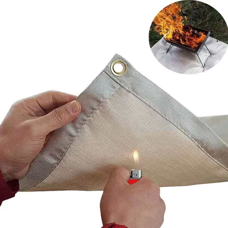 1Pc Barbecue Fire Protection Pit Mat Camping Picnic Barbecue Mat High Temperature Ironing Fire Retardant Carpet Outdoor Indoor