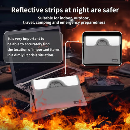 5200F Fireproof Money Bag with Lock, Waterproof Document Bag with Zipper, 8 Layers Fire Insulation, Safe Storage Pouch for Cash, Passport, Certificate (10" X 13", Silver)