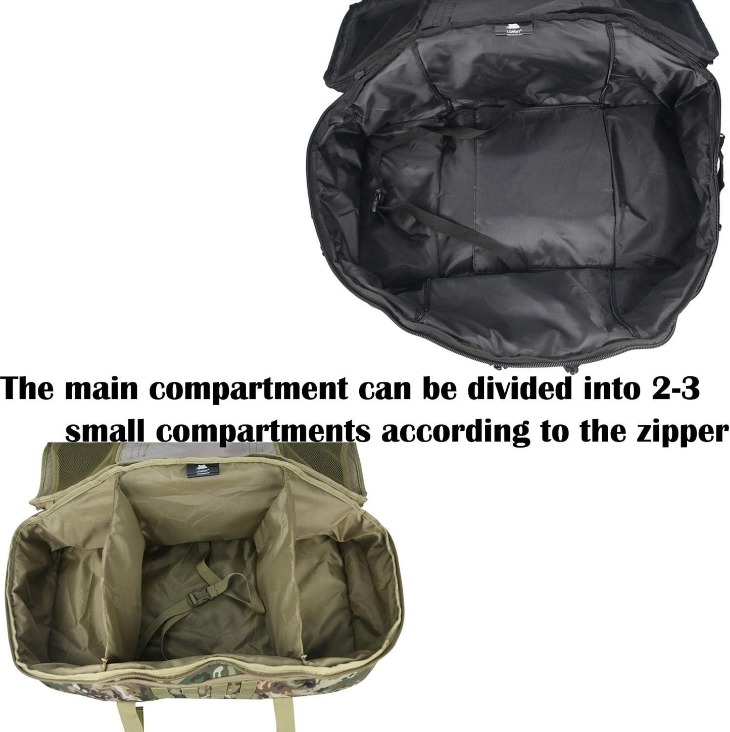 3 in 1 Tactical Travel Duffel Bag Backpack, Heavy Duty Gym Bag 45L,Black | Waterproof 600D Nylon, Internal Collapsible Dividers, Weekend Overnight Travel, Gym Workout,Military Bag,(23X12X9)In