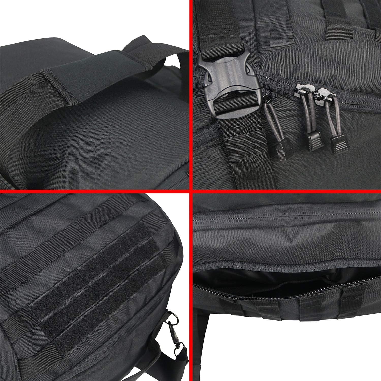 3 in 1 Tactical Travel Duffel Bag Backpack, Heavy Duty Gym Bag 45L,Black | Waterproof 600D Nylon, Internal Collapsible Dividers, Weekend Overnight Travel, Gym Workout,Military Bag,(23X12X9)In