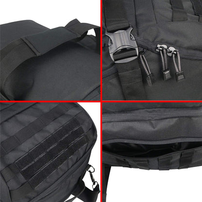 3 in 1 Tactical Travel Duffel Bag Backpack, Heavy Duty Gym Bag 45L,Black | Waterproof 600D Nylon, Internal Collapsible Dividers, Weekend Overnight Travel, Gym Workout,Military Bag,(23X12X9)In
